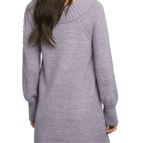 Anthropologie Purple Rhyme Knit Sweater Mini Dress - Picture 2 of 8